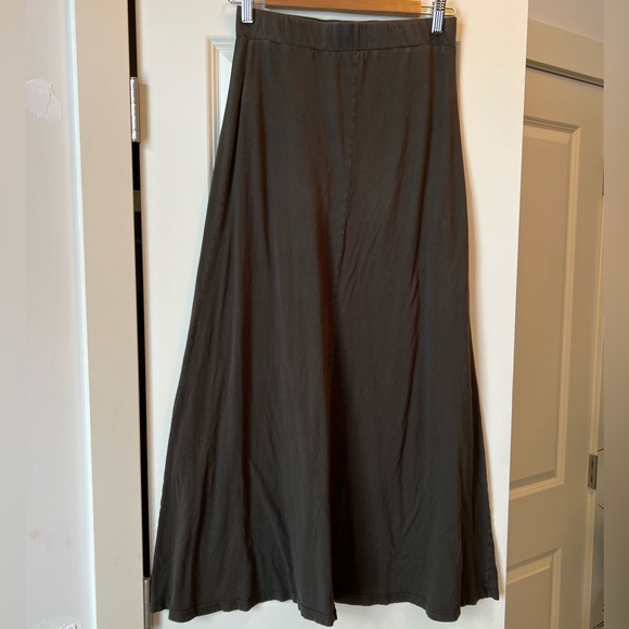 Soul Flower. Size Small. Grey/brown tone with teal peacock detailing maxi skirt. - Picture 2 of 5